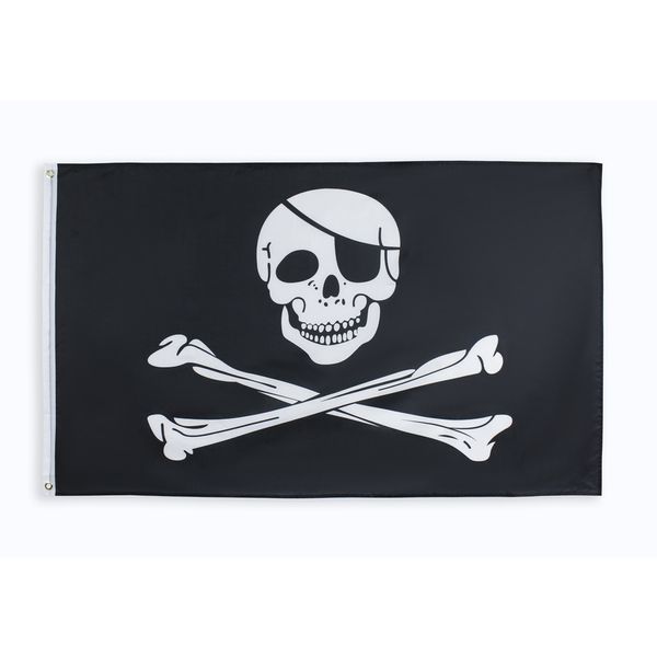 90x150cm Jolly Roger Skull Cross Cross Bones Pirate Flag Wholesale Factory Preço de poliéster Bandeiras
