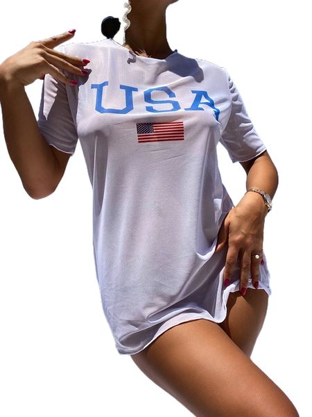 

american flag & letter graphic cover up v7di#, White;black