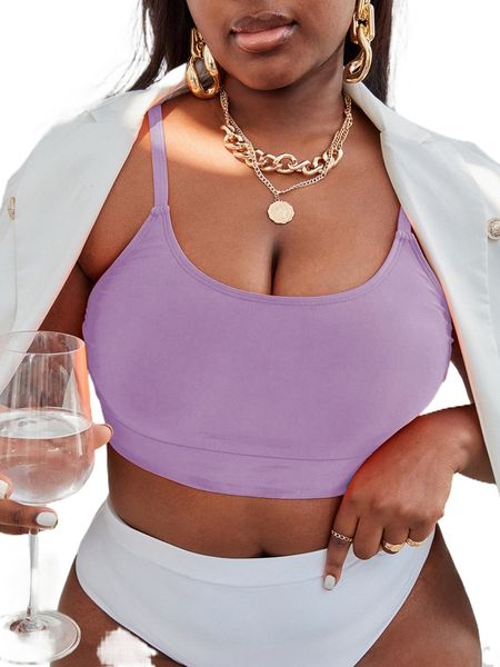 

plus plain bikini p31t#, Black