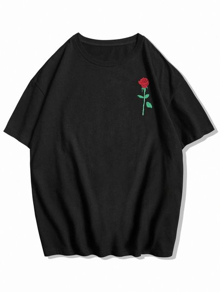 

romwe guys floral print tee 048z#, White;black