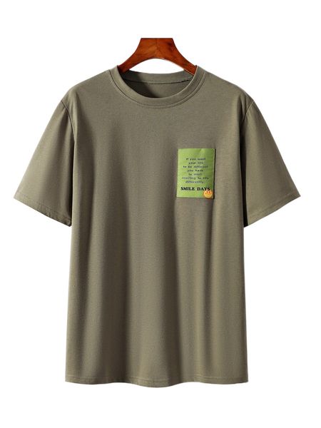 

men slogan patched detail tee 497s#, White;black