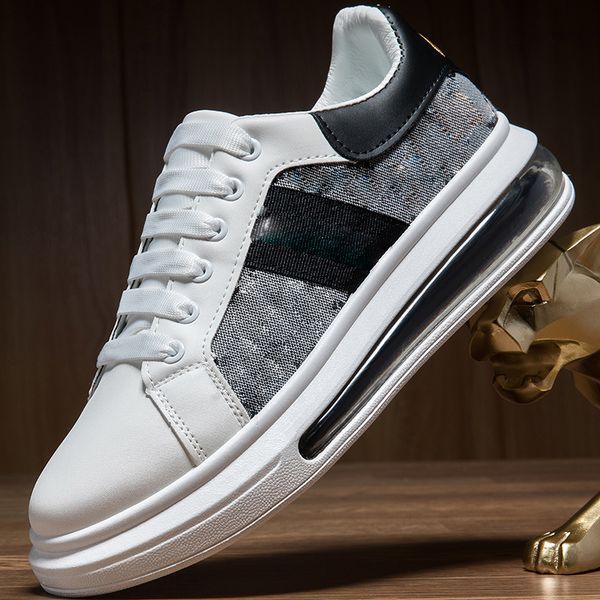 

2022 men shoes new simplicity spring autumn sneakers lace up pu leather casual outdoors fashion comfortable round toe dh659c, Black