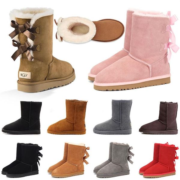 

fashion wgg women snow boots winter boot classic mini ankle short lady girls womens australian booties light pink brown chestnut n283f, Black