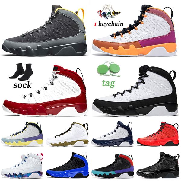 

shoes jumpman 9 basketball 9s mens men high og university gold change the world sneakers size 40-47 gym red space jam status racer blue unc, Black