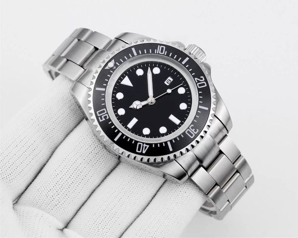 

wristwatches men automatic watch man deep ceramic bezel 44mm full stainless steel water resistant luminous sapphire sports outdoor birthday, Slivery;brown