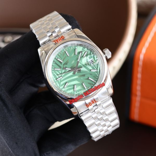 Relógios de alta qualidade 126200 36mm Data Miyota 8215 Menções automáticas Womens Watch Sapphire Mirror Mirror Green Dial Green Stainless Stone Aço Gents Gents Ladies Wristwatches