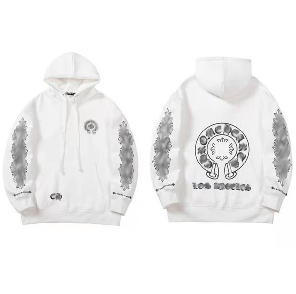 

mens fashion brand classic sweatshirts ch designer hoodies horseshoe cross print jacket women casual quality luxury pullover hooded loose h, Black