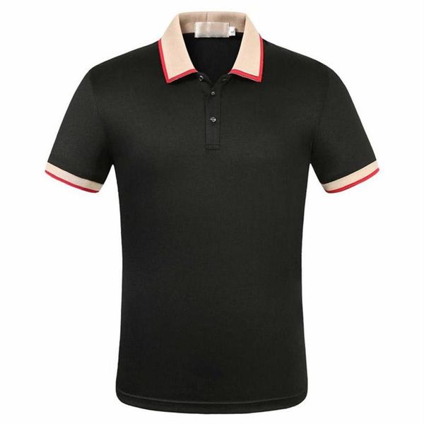 

italian luxury spring and summer new products classic comfortable breathable solid color lapel polo shirt men's short sleeves265f, White;black