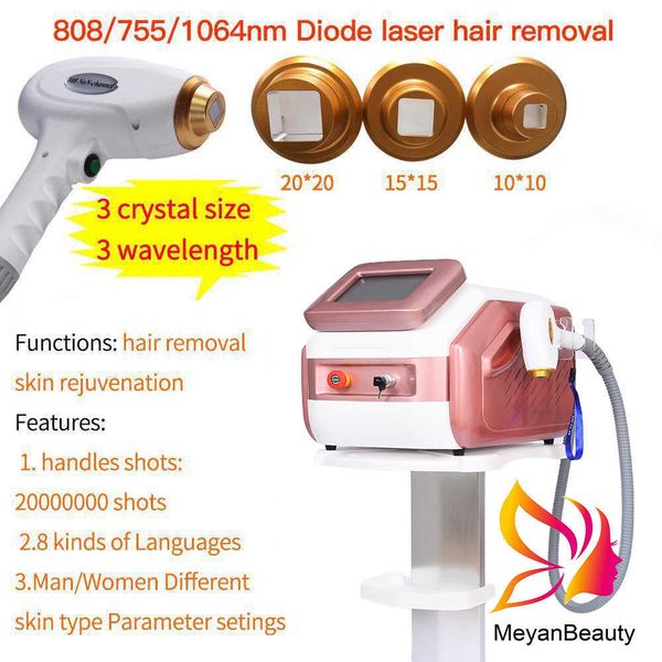 

808nm diode laser machine 3 wavelength 808 755nm 1064nm trio lazer hairs removal alexandrite hair elimination equipment, Black