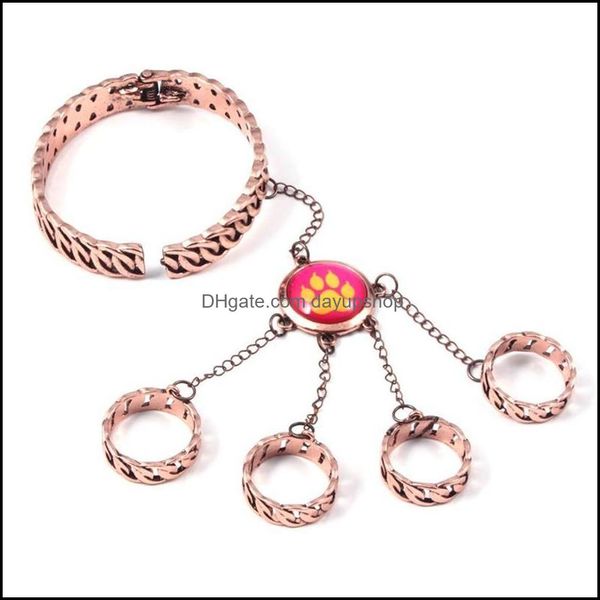 

charm bracelets jewelry reddy girls ring bracelet set jeka couffaine cat claw can be opened closed g dhwny, Golden;silver