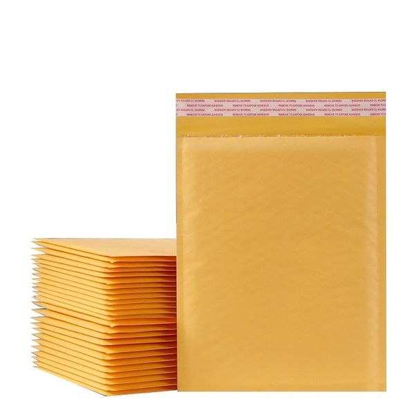 Embrulho de presente 10pcs/7sizes kraft papel envelopes de bolhas acolchoadas envelope de embalagem self selo saco de pacote de correio de correio