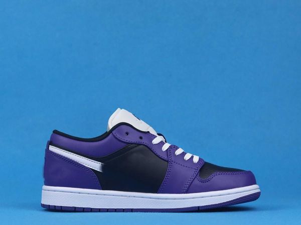 

shoes jumpman 1 low court purple black white women designer