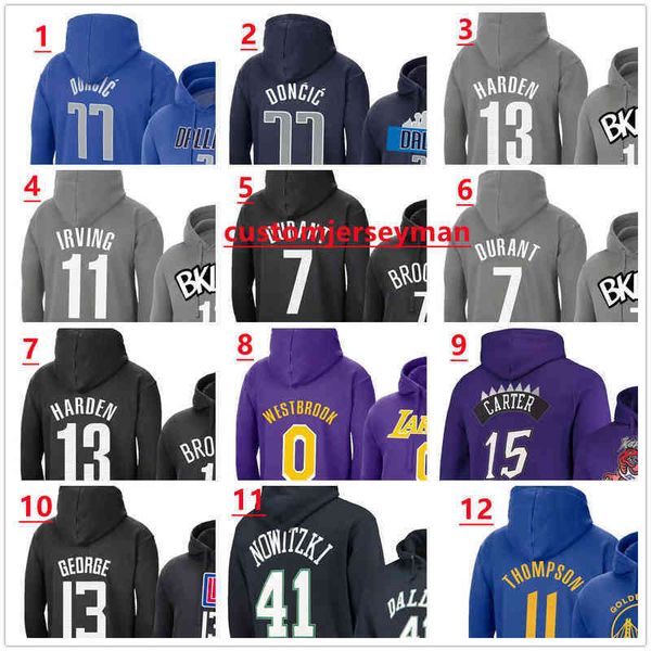 

basketball hoodies outdoor sports team irving harden davis tatum leonard hoodie cotton fleece custom any name number clothing size s4xl vest, Black