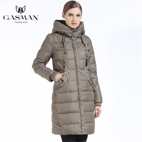 GASMAN Piumino da donna con cappuccio Nuovo cappotto di marca bio spesso da donna Lungo inverno caldo Parka Collezione giacca femminile di moda LJ201021