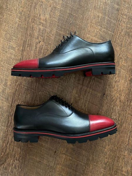 

men's dress shoes flats designer sneaker red sole loafer oxfords flat hubertus flat black genuine leather red-sole georges calfskin loa