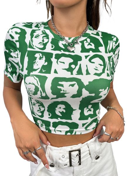 

figure graphic crop tee m3t1#, White