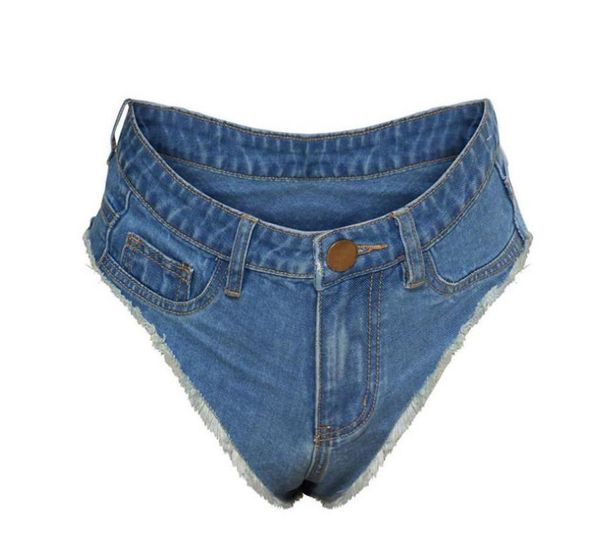 Damen Sexy High Waist Mini Denim Shorts Hotpants Party Clubwear Stretch Jeans Shorts Skinny Blau S M L XL