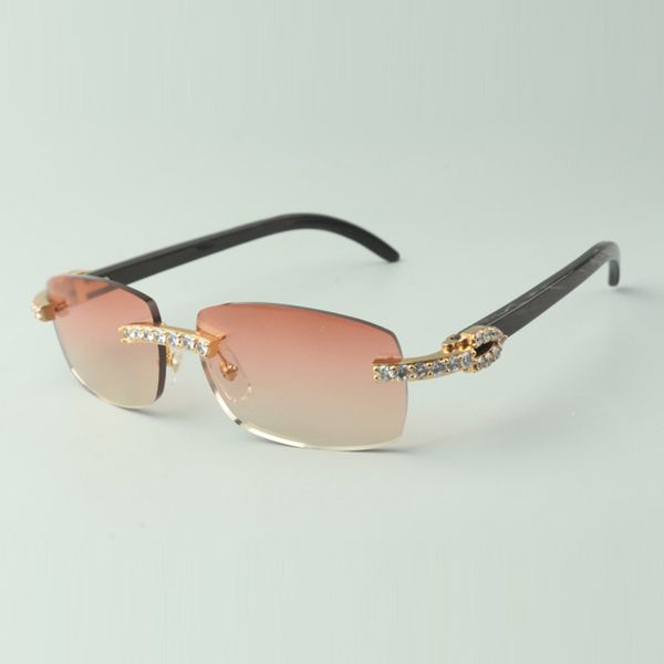 

xl diamond buffs sunglasses 3524026 with black textured buffalo horn legs and 56mm lenses, White;black