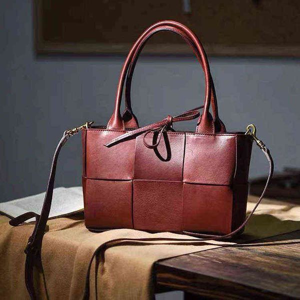 

artistic personality hand vegetable tanned leather woven handbag leather shoulder bag messenger tote women's bag