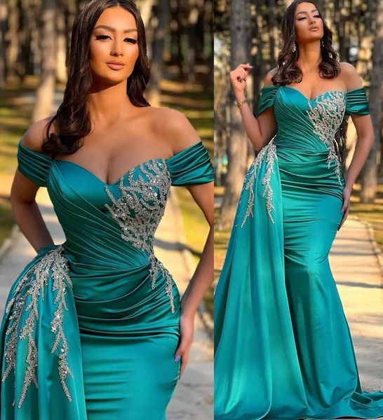 

2022 plus size arabic aso ebi hunter green mermaid prom dresses lace beaded evening formal party second reception birthday engagement gowns, Black