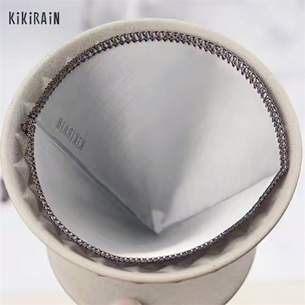 Многоразовый v60 из нержавеющей стали Filtersoft кофе в фильтрах Filers Filent Free Paper Vishing Sear Coffee Filter Высококачественный T200523