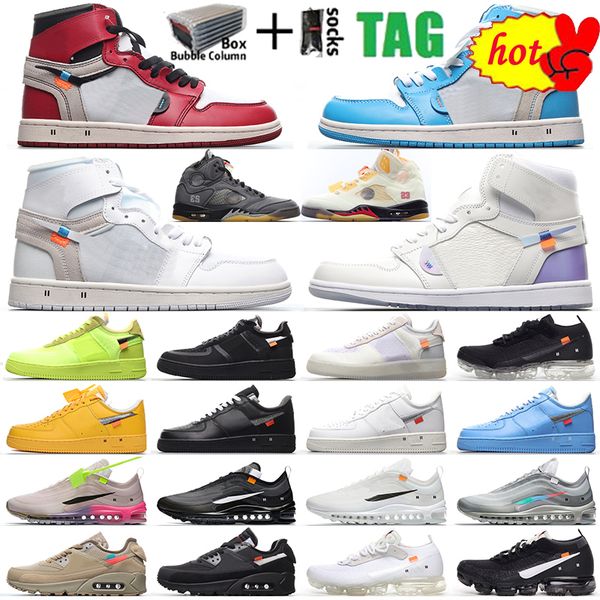 

2022 womens 1 5 sail white red blue unc off shoes mca for men 10x chicago bred 1s 5s mens 90s trainers athletic 97s 90 sport