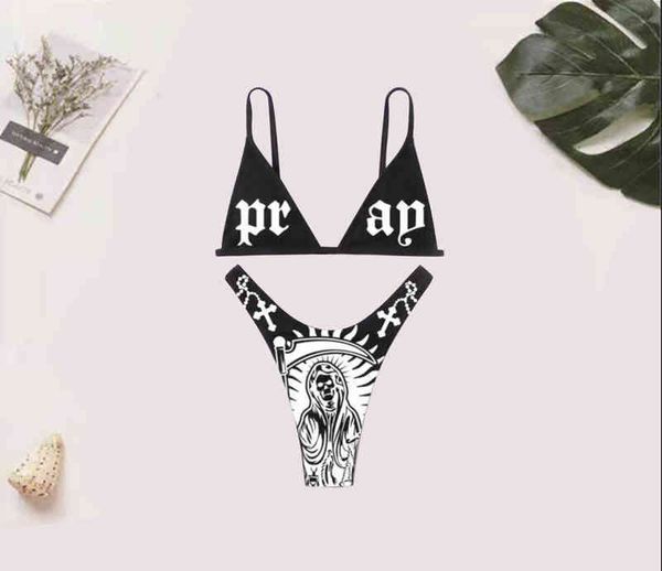 

swimsuit 2022 bikini funny punk split, White;black