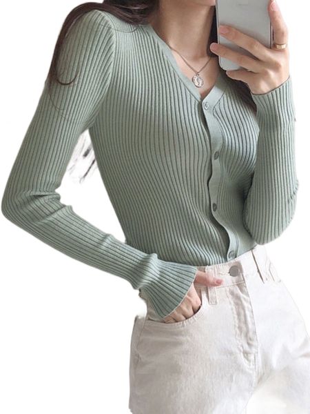 

dazy ribbed knit button front cardigan k7au#, White;black