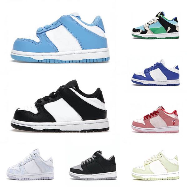 

2022 child designer baby shoes skate low toddler sneakers fashion unc black white syracuse chunky lime ice tennis kids toddlers shoe, White;red