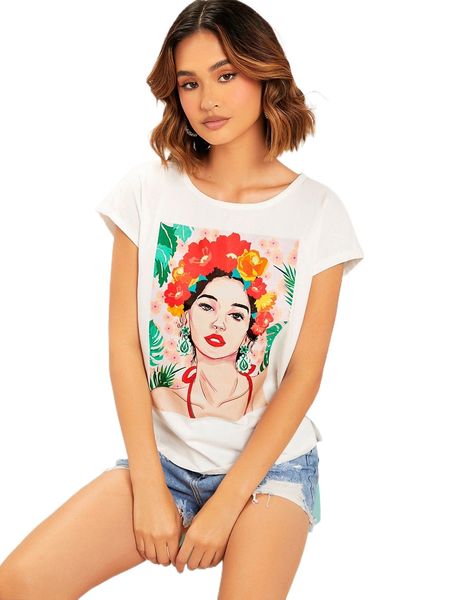 

figure graphic tee l1jo#, White