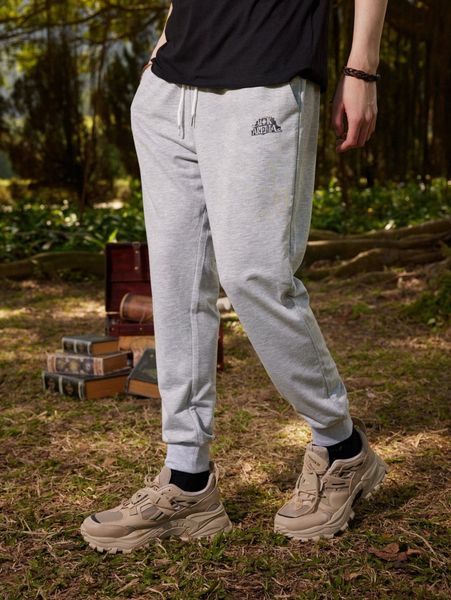 

romwe x afk arena guys letter graphic drawstring sweatpants n0fy#, Black