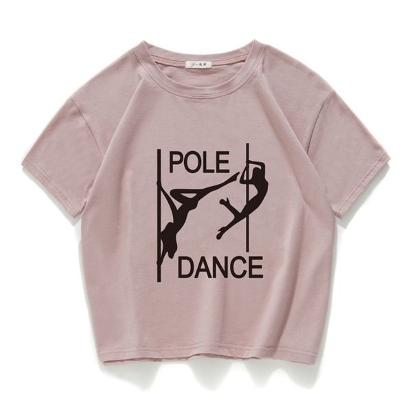 

pole dance graphic funny casual women crop 100% cotton short t shirt women camisetas verano mujer women clothes harajuku 220407, White