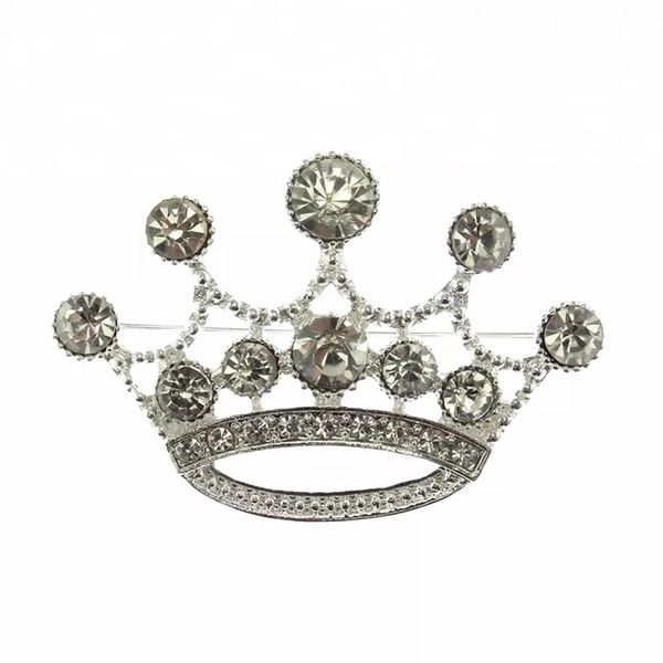 20 pz/lotto prezzo all'ingrosso moda gioielli spille cristallo trasparente strass corona spilla pin per la decorazione