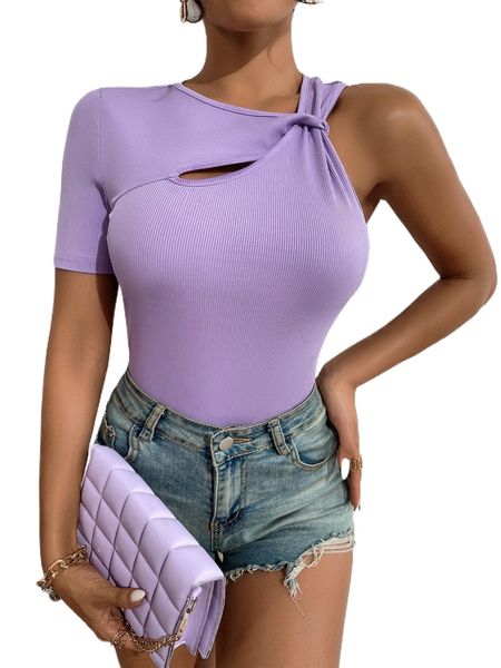 

cut out asymmetrical neck tee d3dj#, White