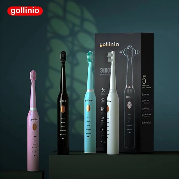 

electric toothbrush usb fast charging powerful cleaning 5 mode waterproof xp7 delivery within 24 hours gl991115b gollinio 220801