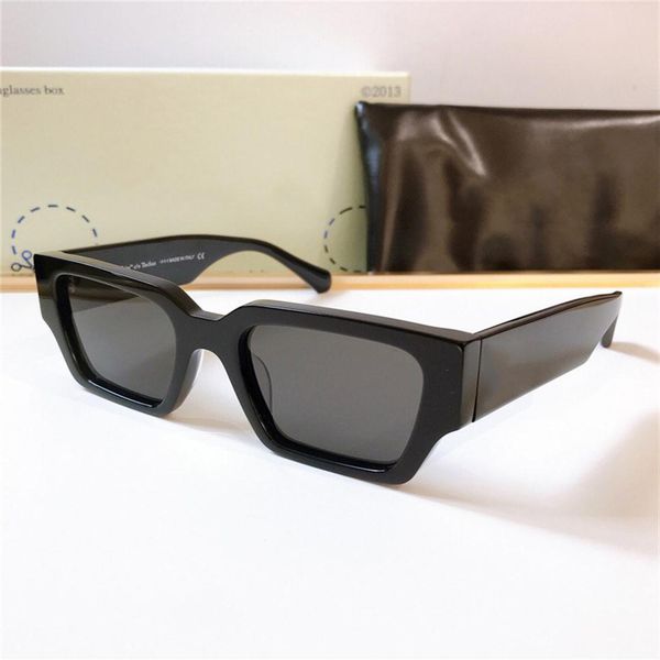 

fashion trend designer mari sunglasses for men and women retro plate square shape glasses avant-garde style anti-ultra234d, White;black