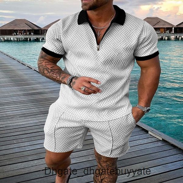 

summer men's fashion tracksuits hawaii sets casual tshirt man print short sleeve shirts loose luxury tracksuit men beach outfits 2 piec, Gray