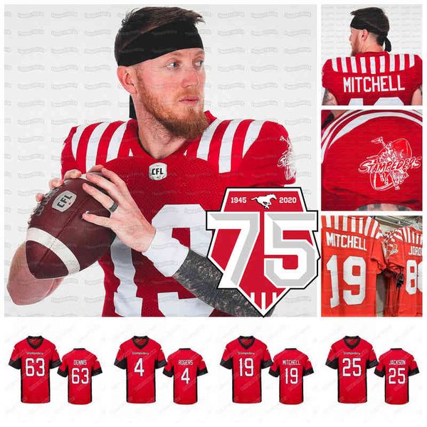 

c202 2021 calgary stampeders 75th retro cfl football jersey19 bo levi mitchell 39 charleston hughes 1 marcus crandell 2 terry vaughn 6 gerry, Black