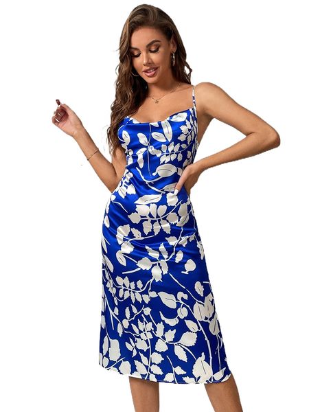 

allover print cami dress 69bg#, Black;gray