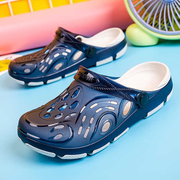 

elling summer lightweight casual men slippers outdoor non-slip walking beach sandals new water shoes male famous brand designer, Black