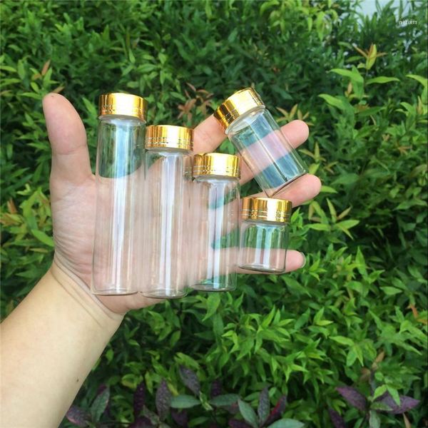 

storage bottles & jars wholesale- containers glass aluminium gold screw cap empty 15ml 25ml 40ml 50ml 60ml 50pcs 1