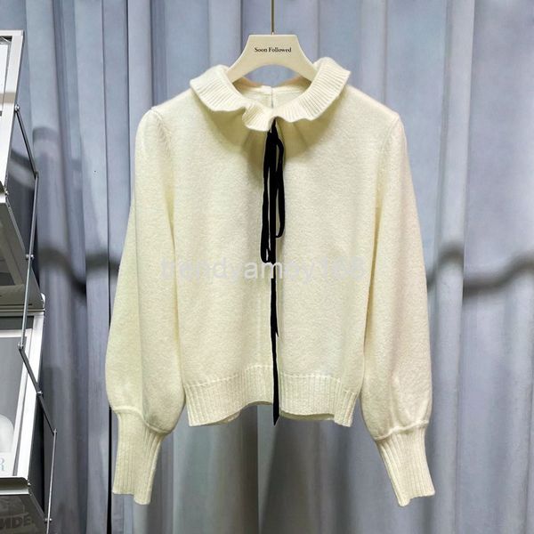 

women's knits & tees early spring wool cashmere ruffled small high neck sweater women's single bottoming can be elegant lady tempe, White
