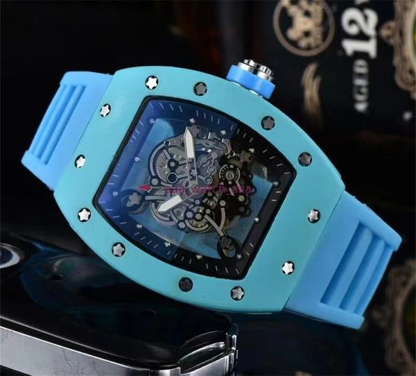 

designer richardmilles watches mechanical watches luxury milles 2023 fashion mens skeleton rubber watch automatic movement men famous design, Black;brown