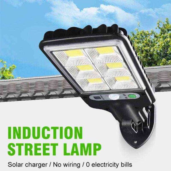 LED Solar Street Light Outdoor Wall Lamp Cob impermeável Spotlight Light Garden Road Street Pathway Spot Light Remote Control J220531