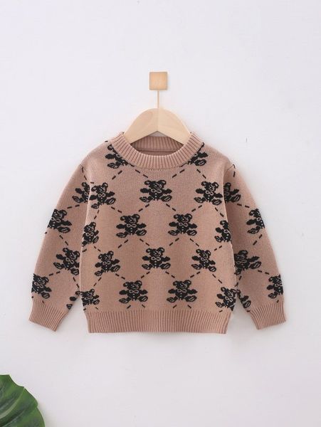 

toddler boys bear & argyle pattern sweater she, Blue
