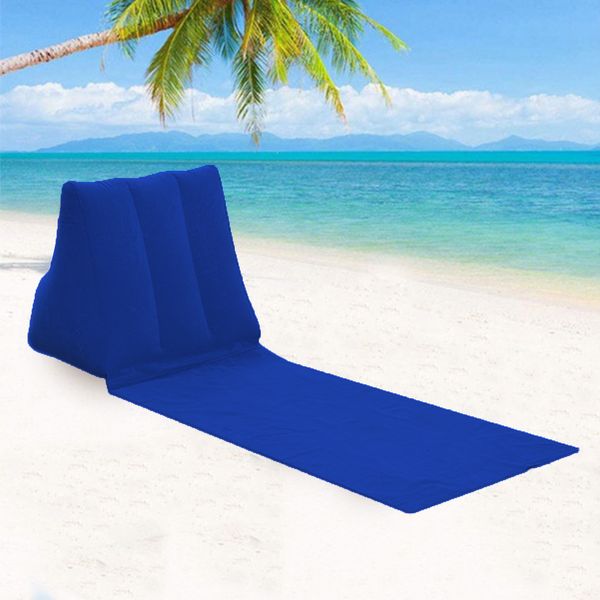 

lightweight flocking fabric inflatable pillow cushion outdoor travel picinc portable back cushion with seat pad camping lounger