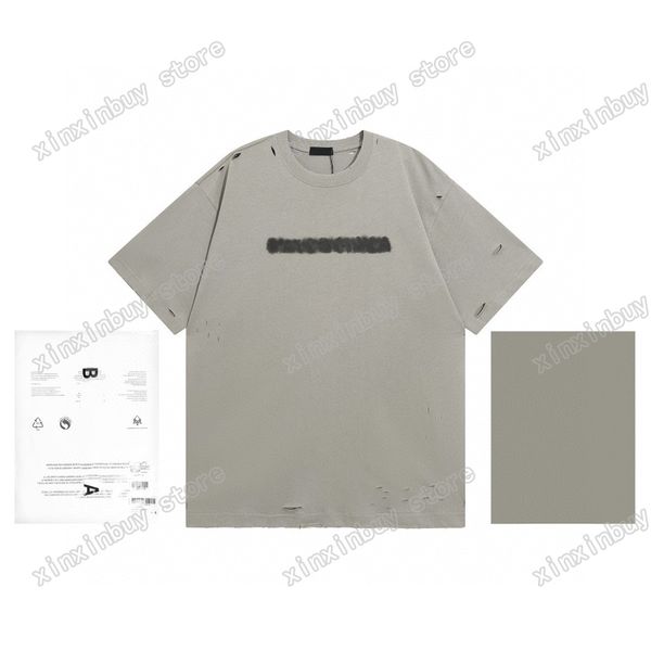 22SS Männer Frauen Designer T-Shirts T-Shirt Tie-Dye-Shirts Paris Paint Letters Baumwolle Kurzarm Rundhalsausschnitt Streetwear Xinxinbuy Blau Schwarz M-XL