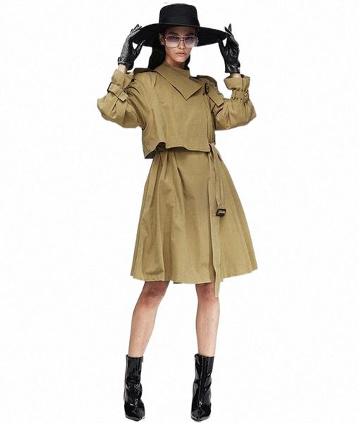 

women's trench coats arrival korean style coat 2021 autumn elegant windbreaker chic women wind a632 h3to#, Tan;black