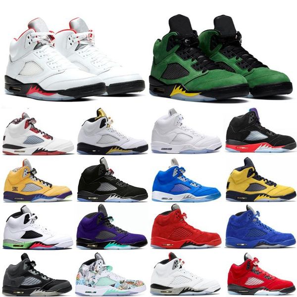 

jumpman 5 basketball shoes sandals for mens designer 5s 6 florida gators sports sneakers shattered backboard blue bird jade horizon traienrs, Black