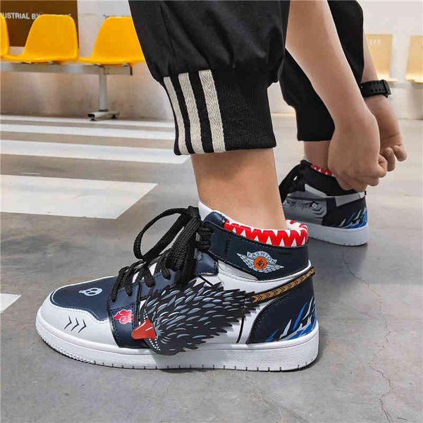 

anime designer high shoes new naruto co branded ghost shark personalized basketball board v07, Black